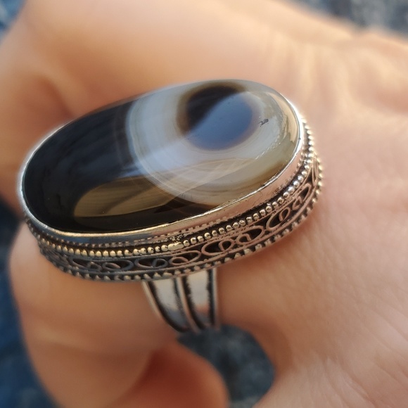 New Botswana Agate 925 Silver Ring. - Picture 6 of 16